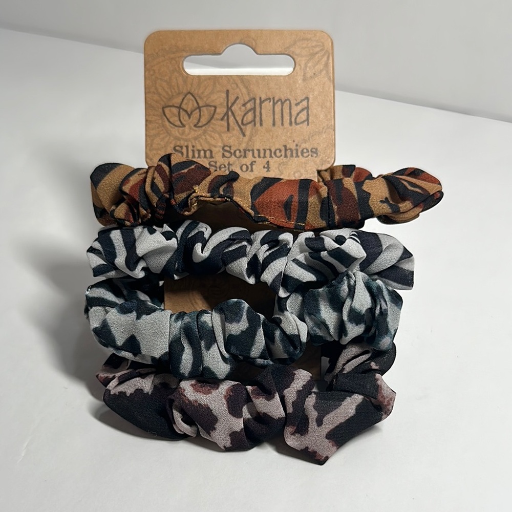Karma Slim Scrunchies - Leopard - 1075